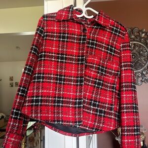 Red and black Zara jacket !